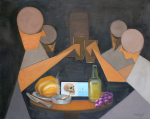 Diners a figurative painting using oil on canvas